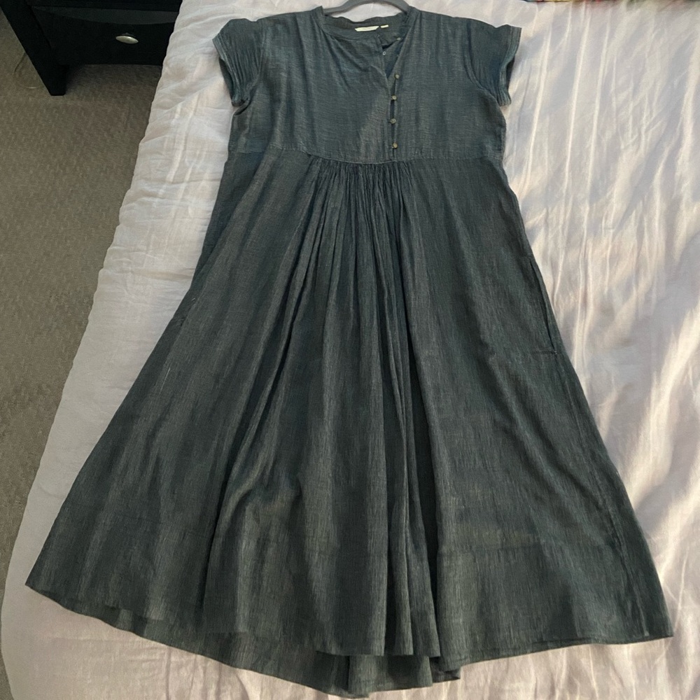 Boho injiri chambray lightweight cotton chambray dress
